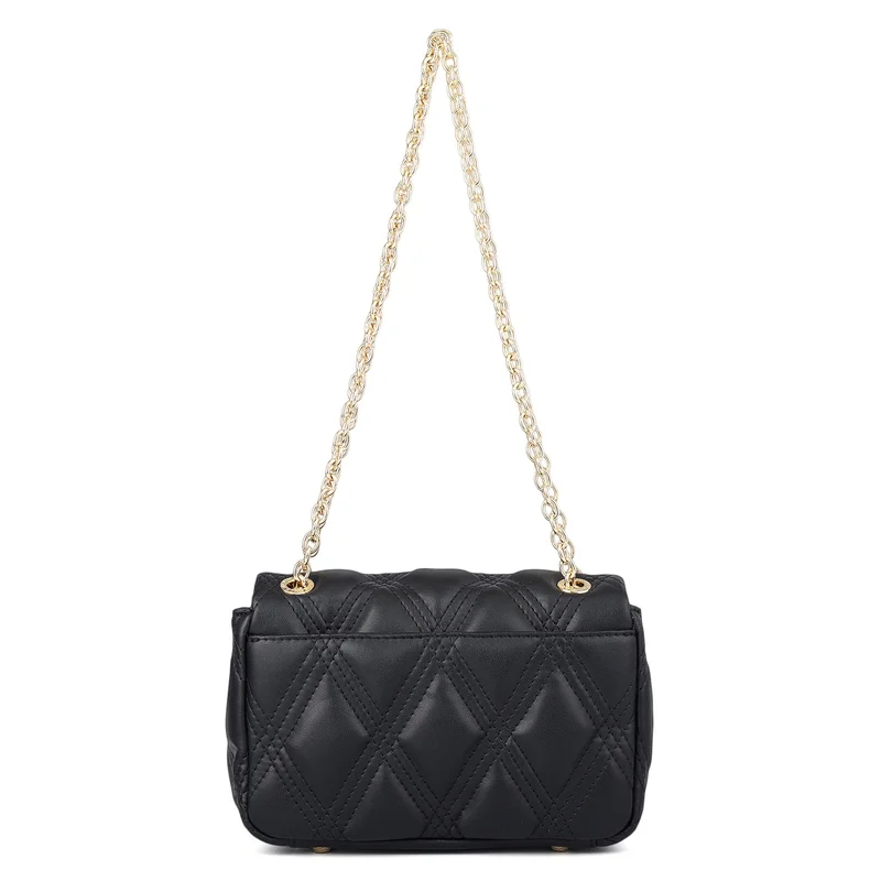 Da Milano Black Small Quilting Leather Shoulder Bag - Black for Women | Best Price UAE